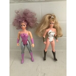 Lot 2 Vintage 1984 She-Ra Princess of Power GLIMMER Action Figure Doll Mattel 6"
